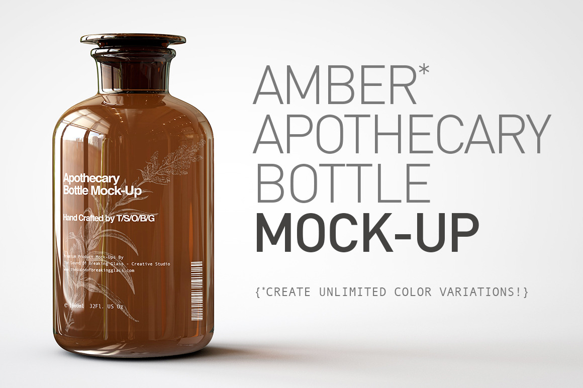 Apothecary Bottle Mock-Up, a Product Mockup by TSOBG