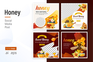 Honey Social Media Post Design