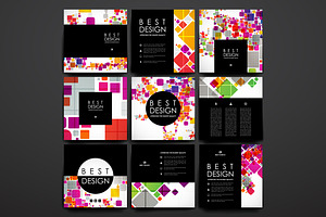 Set Of Cards In Abstract Style