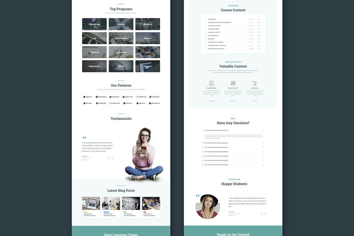 Education Multi-Purpose Template, a Landing Page Template by UI Design Resource (Photo 6 of 16)