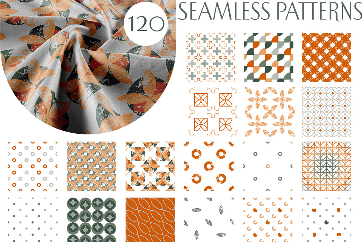 Autumn Geometric Seamless Patterns, a Pattern Graphic by KomannaArt (Photo 2 of 8)