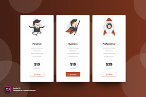 SEO Pricing Table - Adobe XD