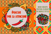 Mexican food. Hand drawn clipart., a Food Illustration by TatianaBannikova (Thumbnail 8 of 8)
