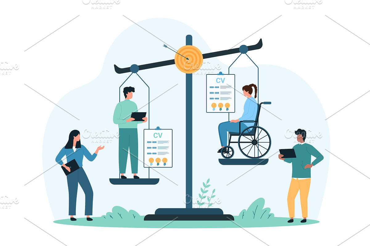 Discrimination, ableism, bias in, a Person Illustration by Flashvector