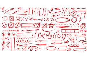 Hand drawn doodle red crayon, an Education Illustration by Vector Tradition