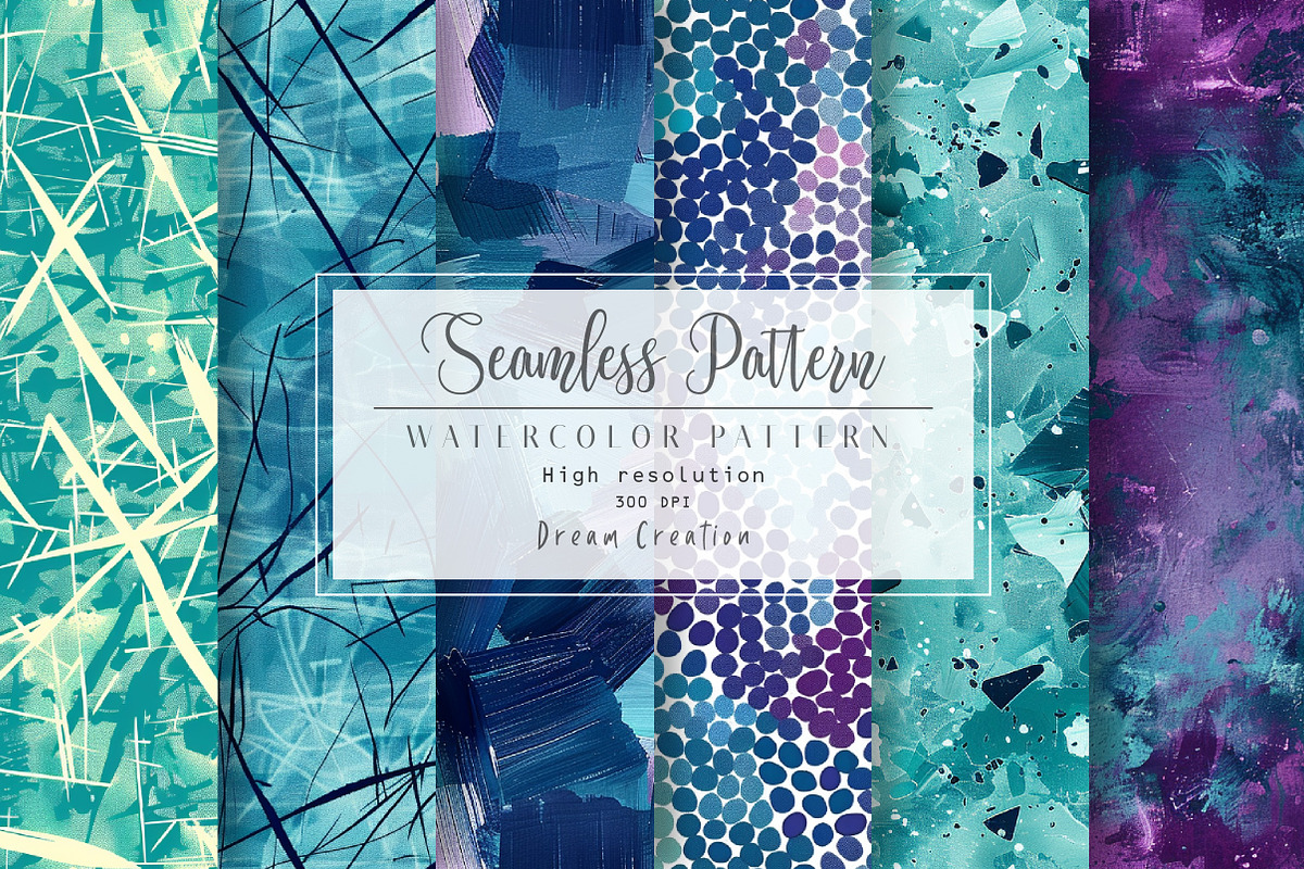 Teal Indigo Abstract Digital Papers, a Texture Graphic by Dream Creation (Photo 1 of 4)