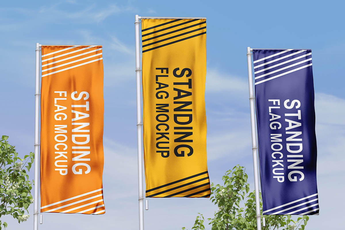 Standing Flag Mockup, a Product Mockup by Mockupfit (Photo 3 of 3)