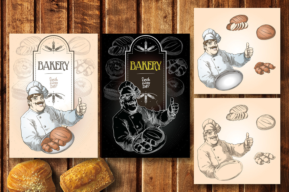 Baker and bakery set, a Templates & Theme by inshader (Photo 1 of 5)