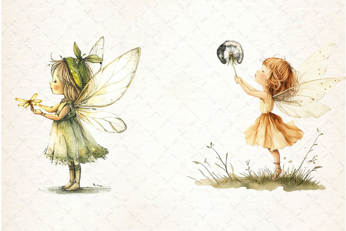 Magical Cute Garden Fairies Bundle, an Illustration by Watercolor design (Photo 4 of 4)