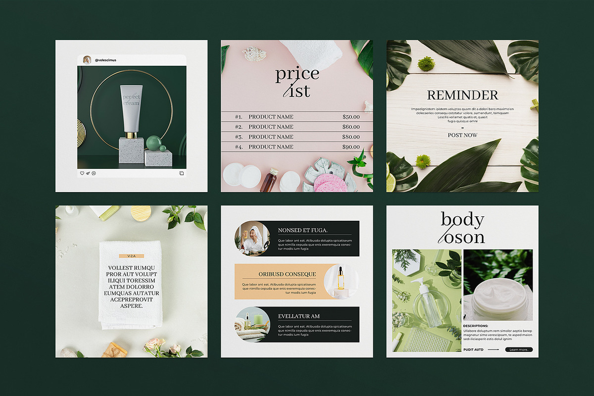 Skin Care Social Media Post Template, a Social Media Template by E-Type (Photo 3 of 5)