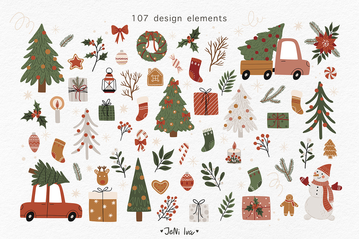 Christmas Gnomes & Holiday Clipart, a Decorative Illustration by Jenny Quince (Photo 2 of 11)