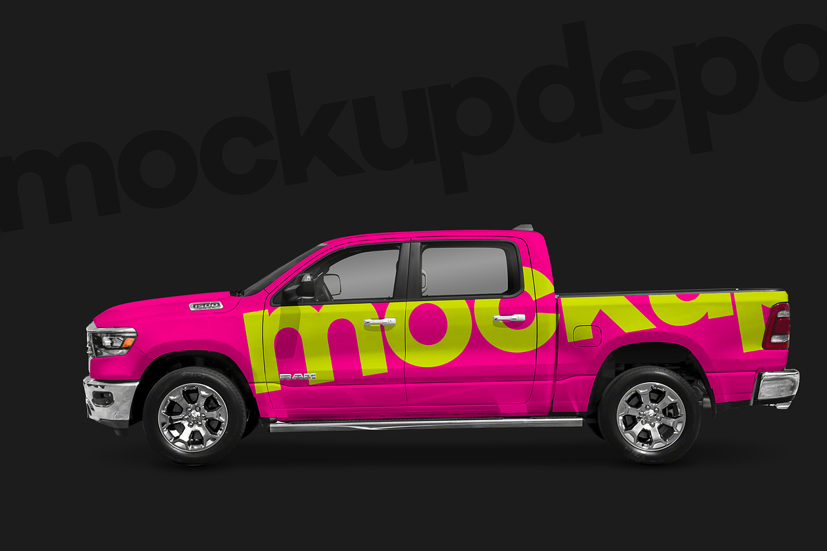 Dodge RAM Pickup Truck Mockup, a Mockup by mockupdepot (Photo 1 of 5)