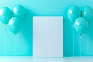 Blank Canvas with Blue Balloons, a Holiday Photo by Ales Munt