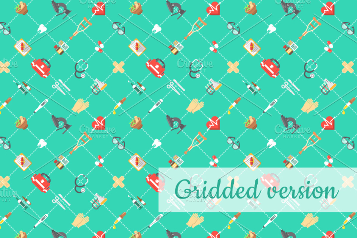 Medical flat seamless pattern, a Pattern Graphic by Vectorikart (Photo 2 of 3)