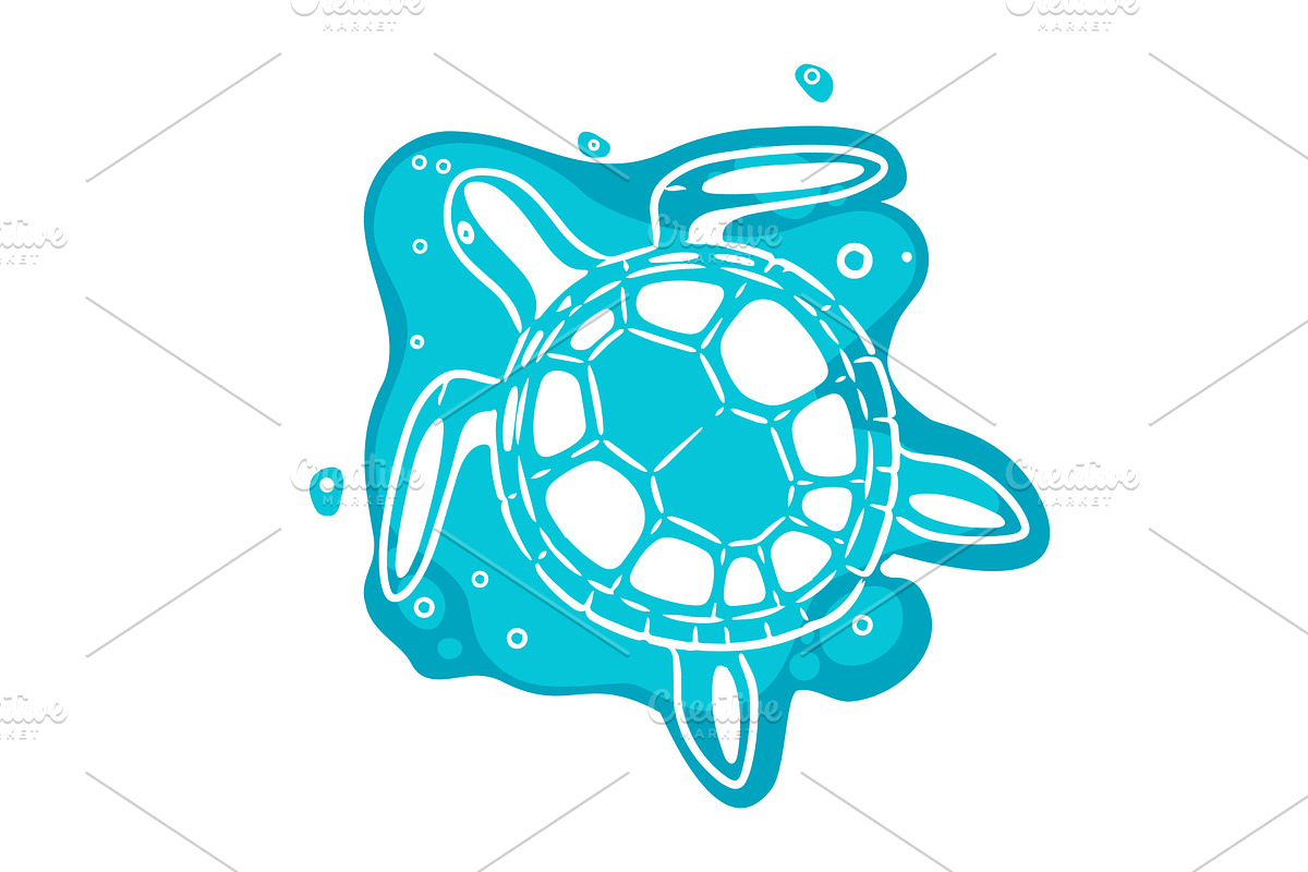 Sea turtle abstract object Hand, an Animal Illustration by Nenahliadava Design