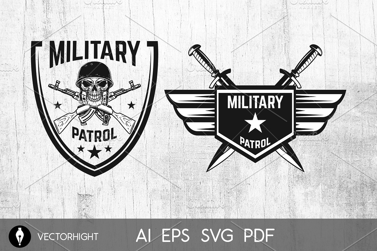 Set of military emblems SVG, an Object Graphic by Vectorhight