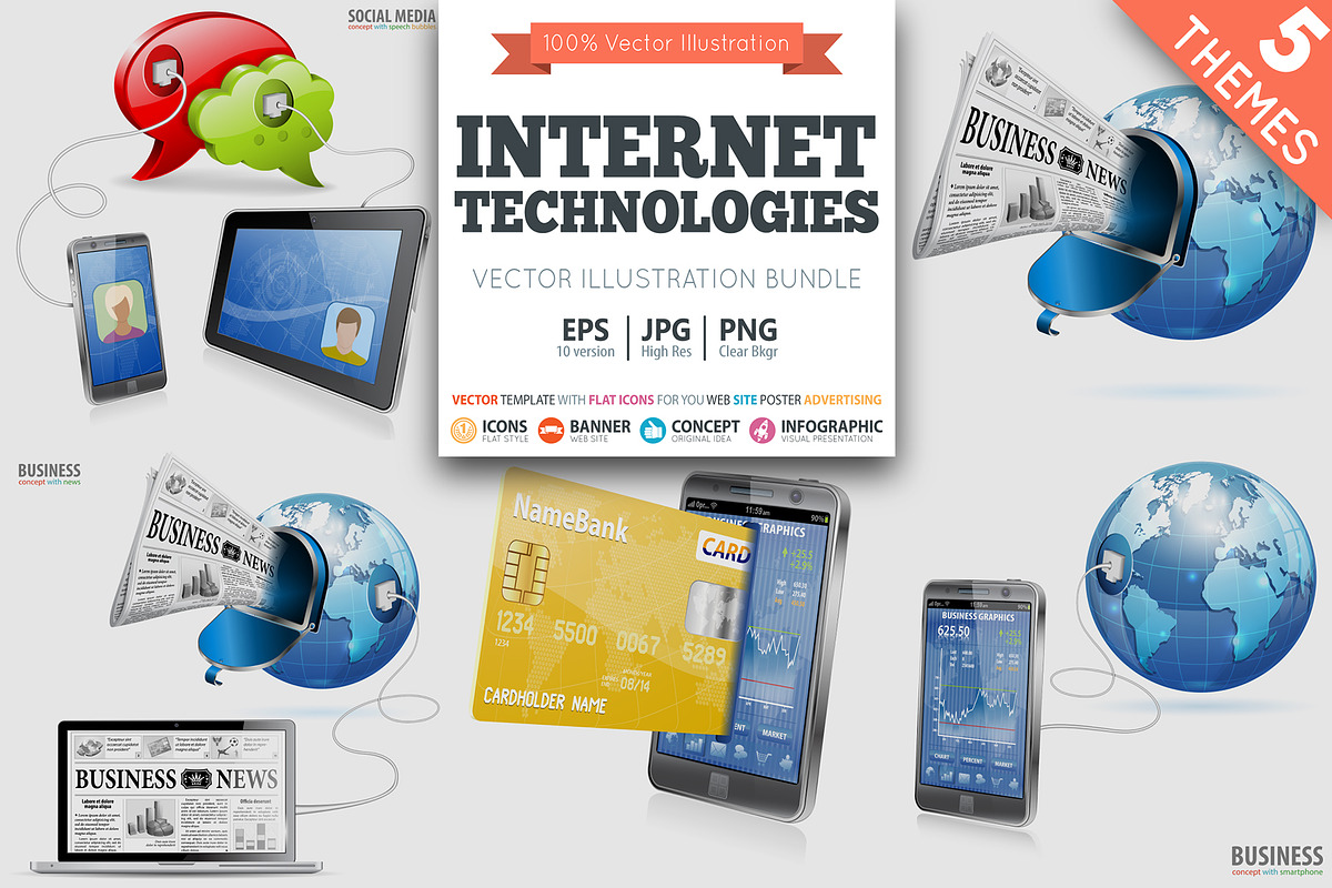 Internet Technologies, Social Media, a Finance Illustration by TAlex (Photo 1 of 7)