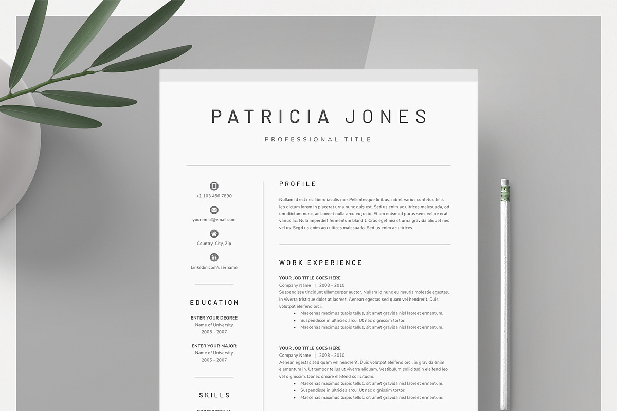 Word Resume & Cover Letter Template, a Resume Template by DemeDesign (Photo 1 of 6)