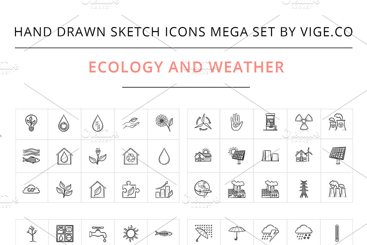 Hand drawn sketch vector icons, an Icon by Visual Generation (Photo 4 of 16)