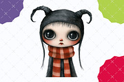 Whimsical Gothic Vampire Dolls Clipa, an Illustration by designcity5 (Thumbnail 5 of 5)