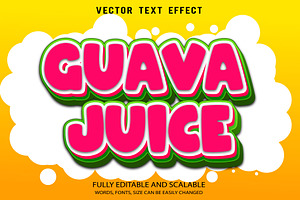 Guava Juice Vector 3d Editable Text