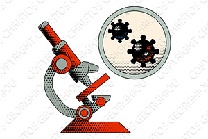 Microscope Retro Vintage Science, an Illustration by Christos Georghiou
