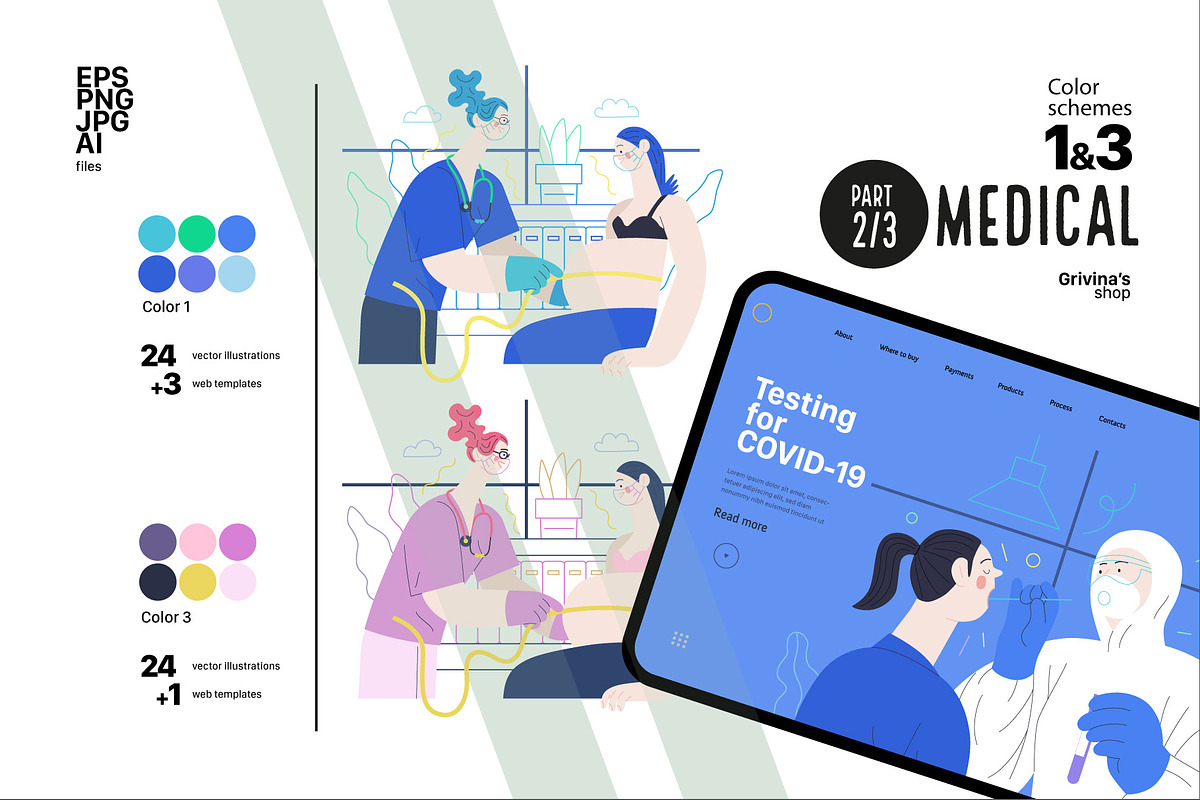 Medical, Part 2, colors 1&3, a Templates & Theme by Grivina's shop (Photo 1 of 13)