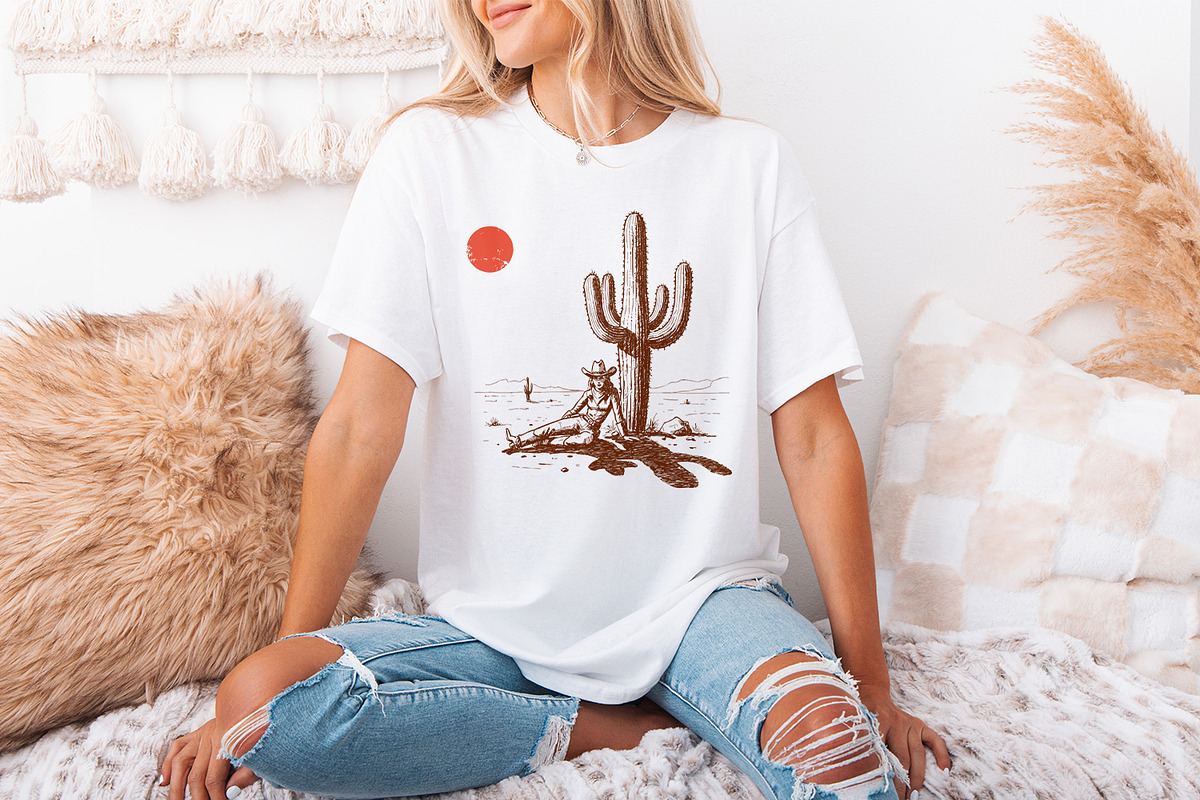 Retro Cowgirl Cactus png, Western, an Illustration by SharpMarketplace (Photo 3 of 9)
