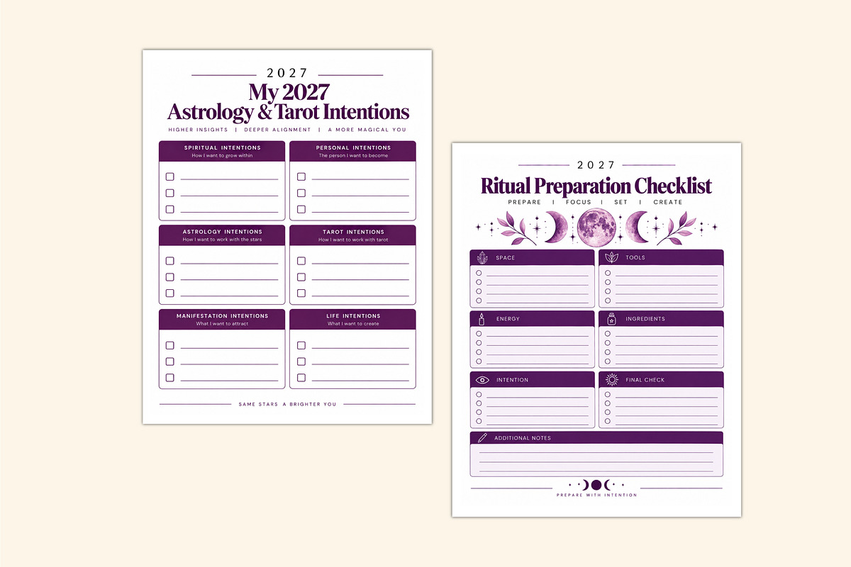 2027 Astrology,Tarot Ritual Planner, a Stationery Template by Shumaya (Photo 5 of 5)