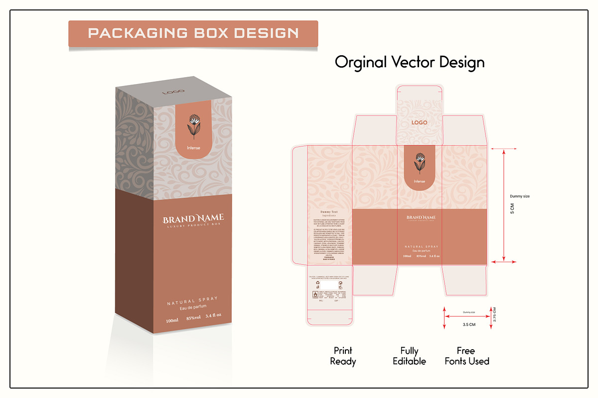 Box Packaging 3d Mockup for Perfume, an Object Graphic by sumonuix
