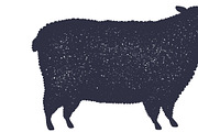 Lamb meat steak, sheep silhouette, a Food Illustration by Foxys Graphic (Thumbnail 3 of 3)