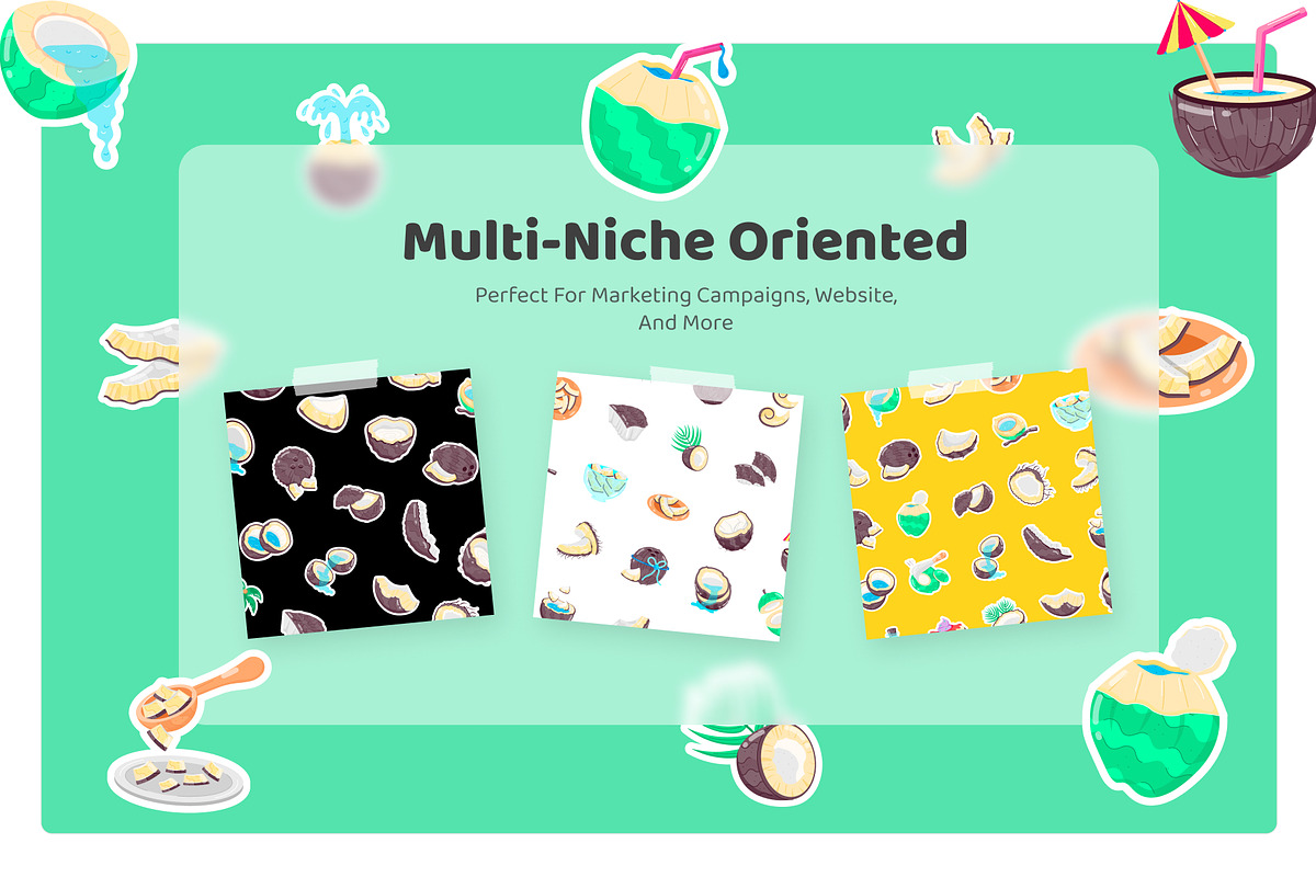 Coconut Stickers, a Duotone Icon by Vectors Market (Photo 4 of 5)