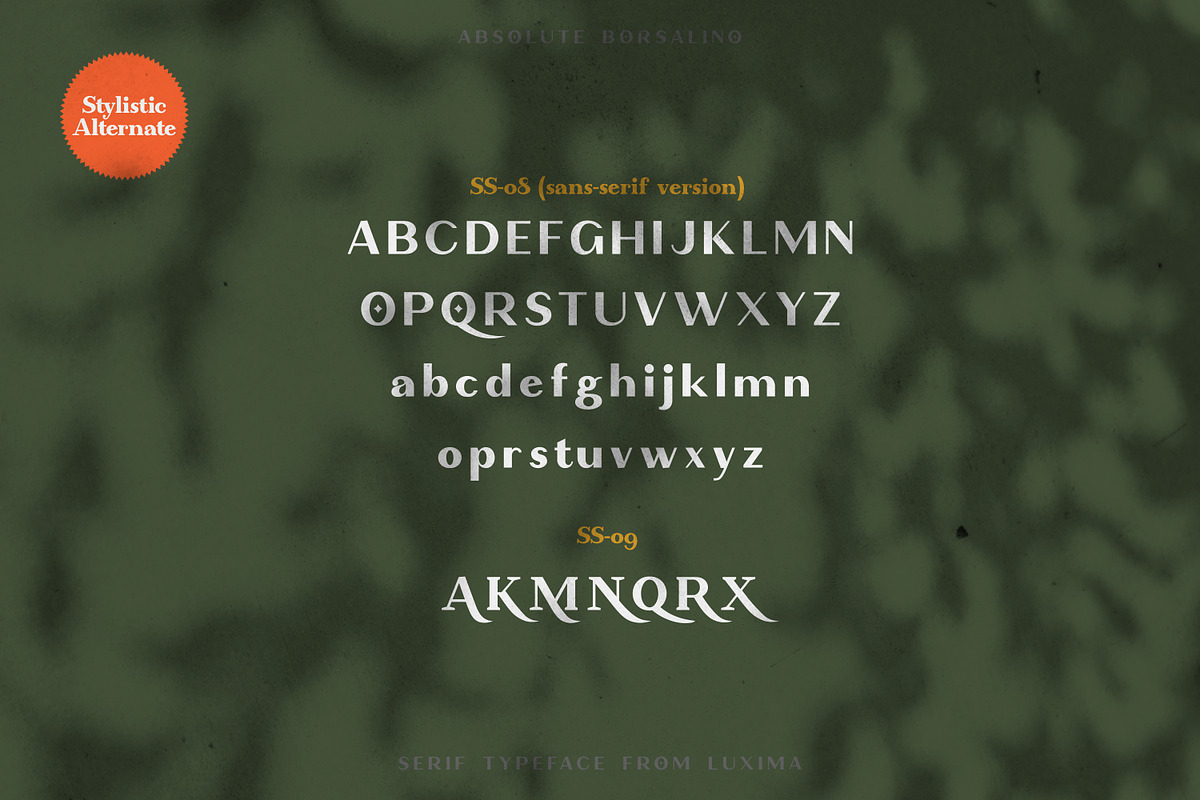 Absolute Borsalino - Serif Font, a Serif Font by Luxima (Photo 12 of 15)