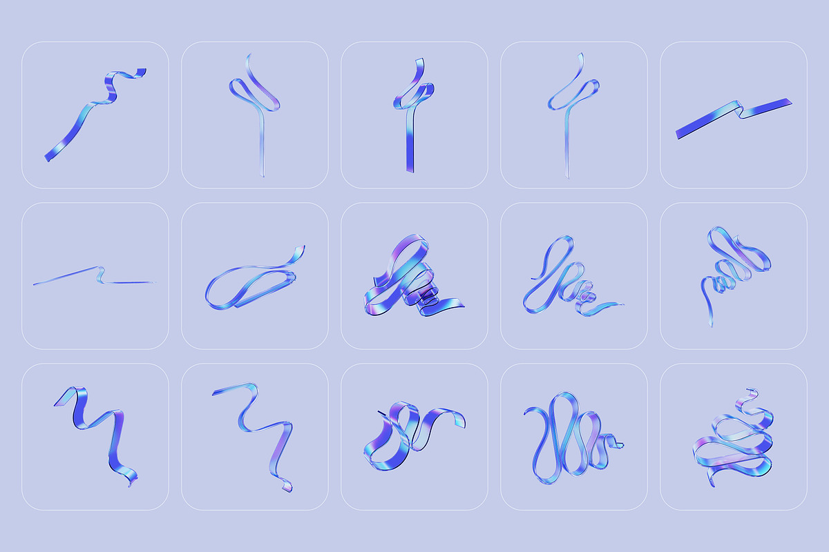 3D Glass Waves - 93 illustrations, an Object Graphic by assetpro.design (Photo 7 of 15)