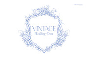 Vintage Wedding Crest with Roses, a Decorative Illustration by Encre Studio (Thumbnail 1 of 4)