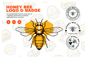 HONEY BEE LOGO & BADGE SET, a Branding & Logo Template by grindstudio (Thumbnail 1 of 13)