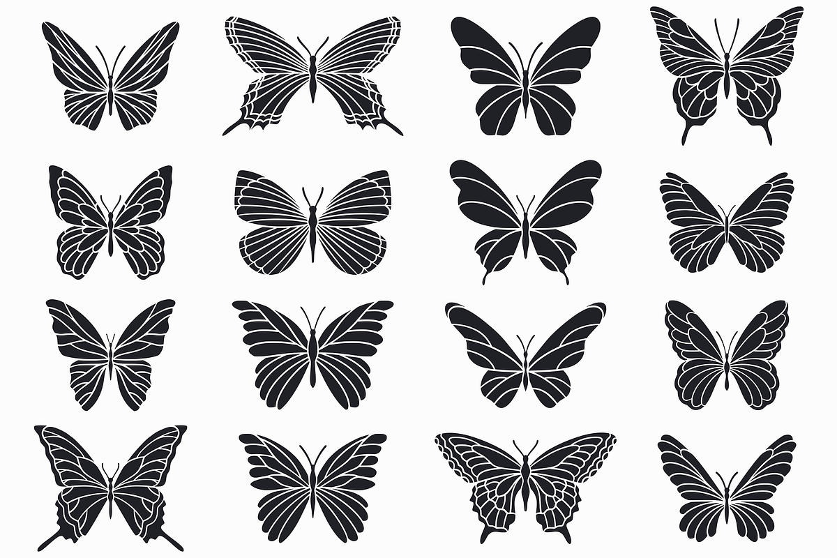 Butterfly Silhouette Vector Bundle, an Animal Illustration by Kusumaillustration (Photo 10 of 13)