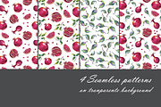 Watercolor pomegranates png clipart, an Illustration by Alena Kurian (Thumbnail 4 of 4)