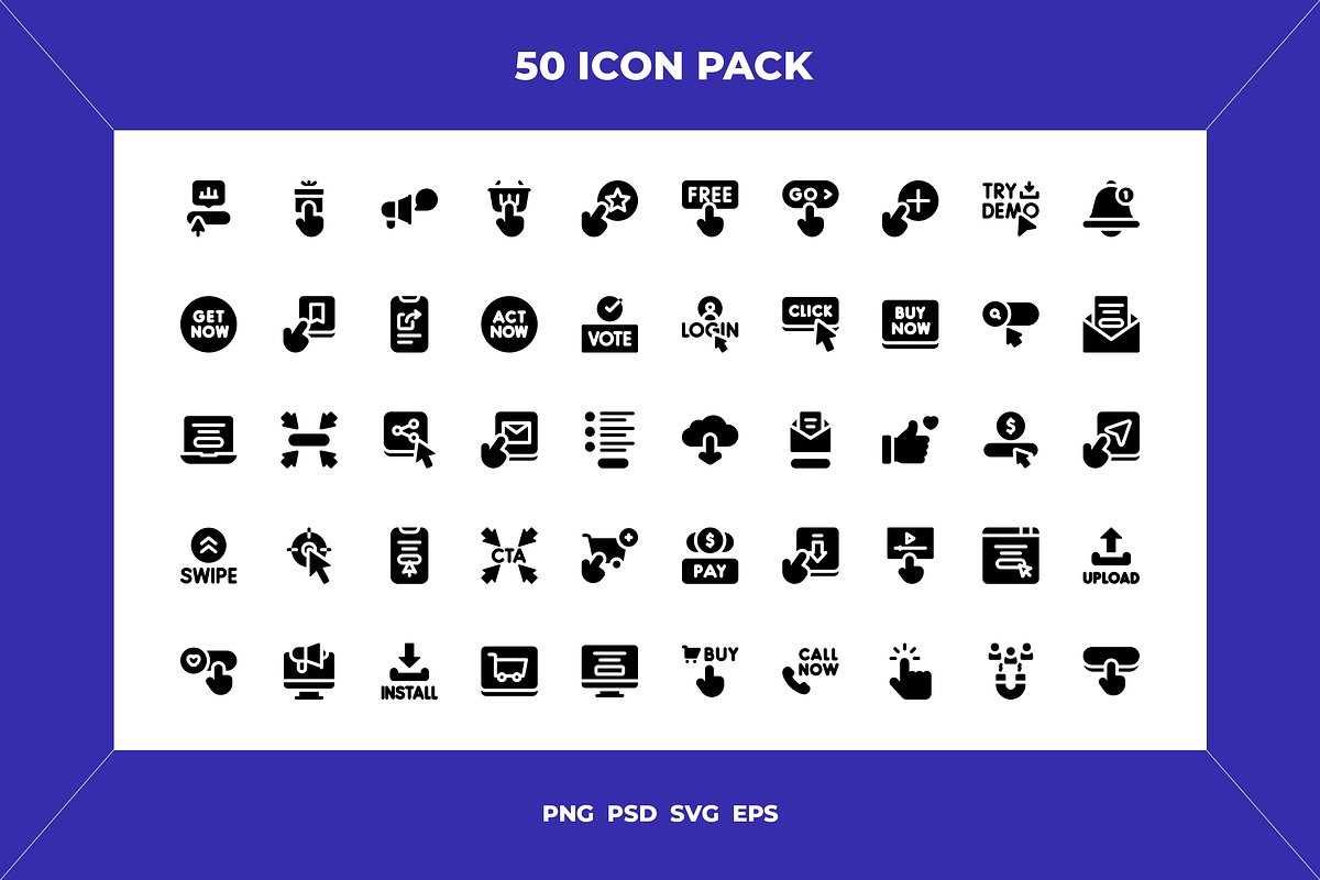 Call to action icons, an Outline Icon by Wencory (Photo 1 of 2)