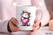 Whimsical Cats Valentine's Day PNG, an Illustration by Craft Nest (Thumbnail 7 of 11)
