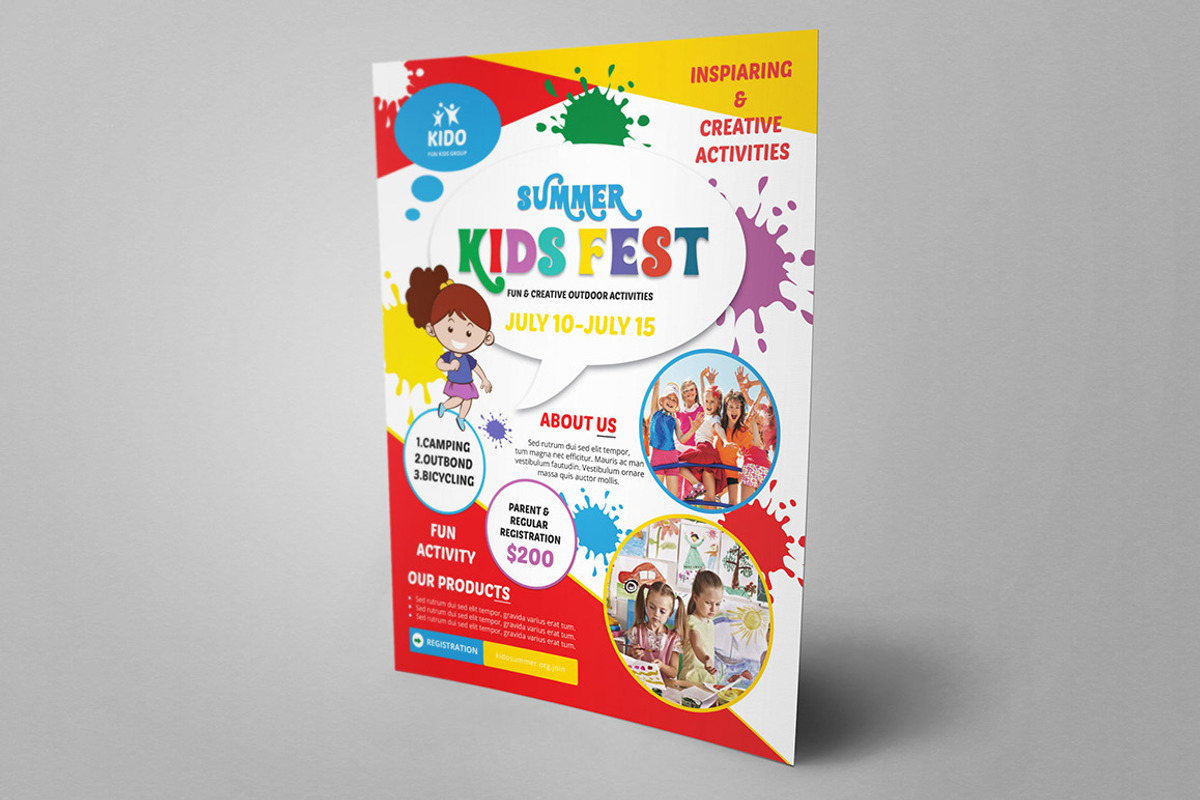 Kids Summer Camp Flyer, a Flyer Template by Rimana_Templatehive (Photo 1 of 4)