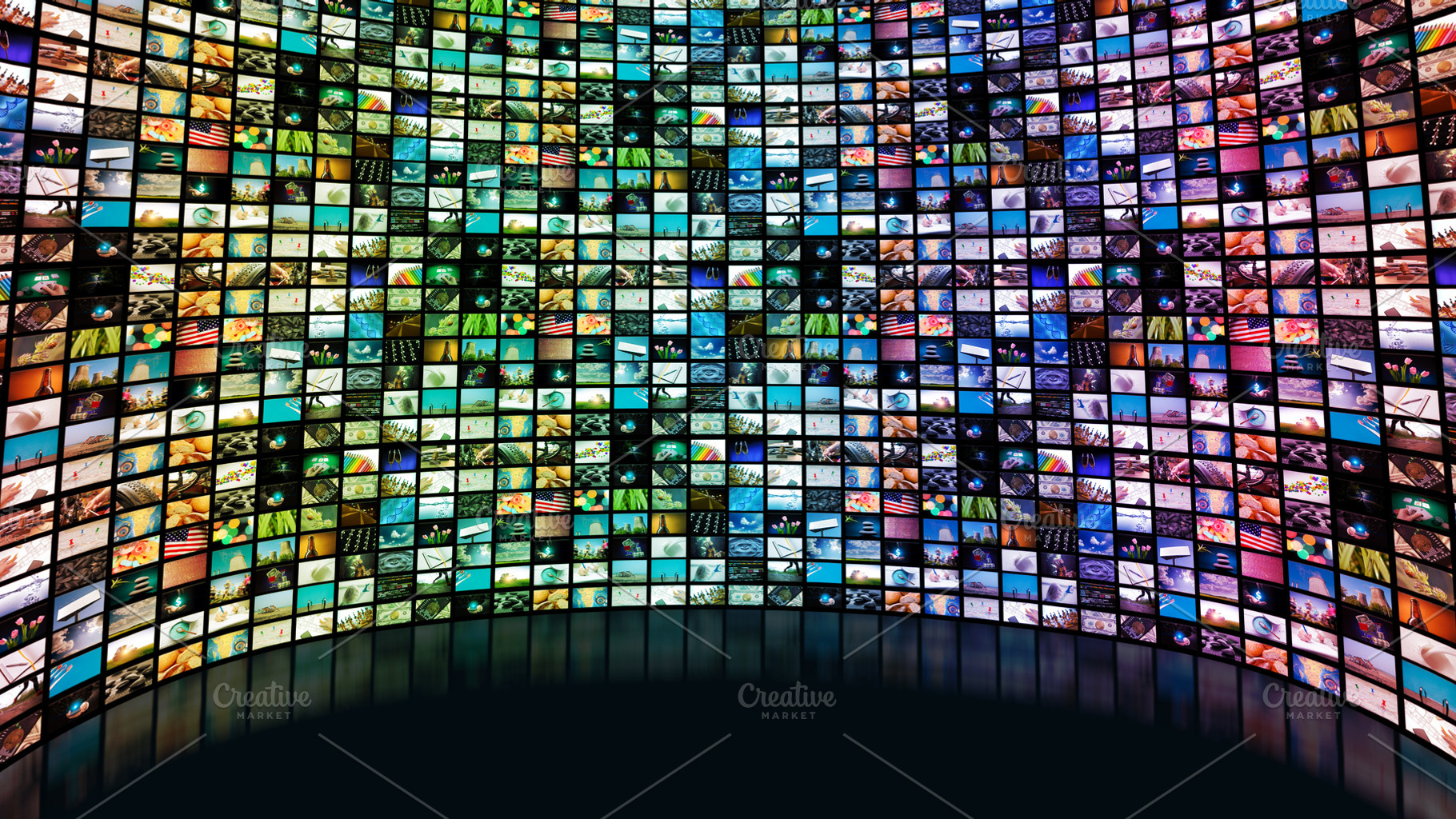 Large screen with many channels, an Arts & Entertainment Photo by Sergey Mironov's store