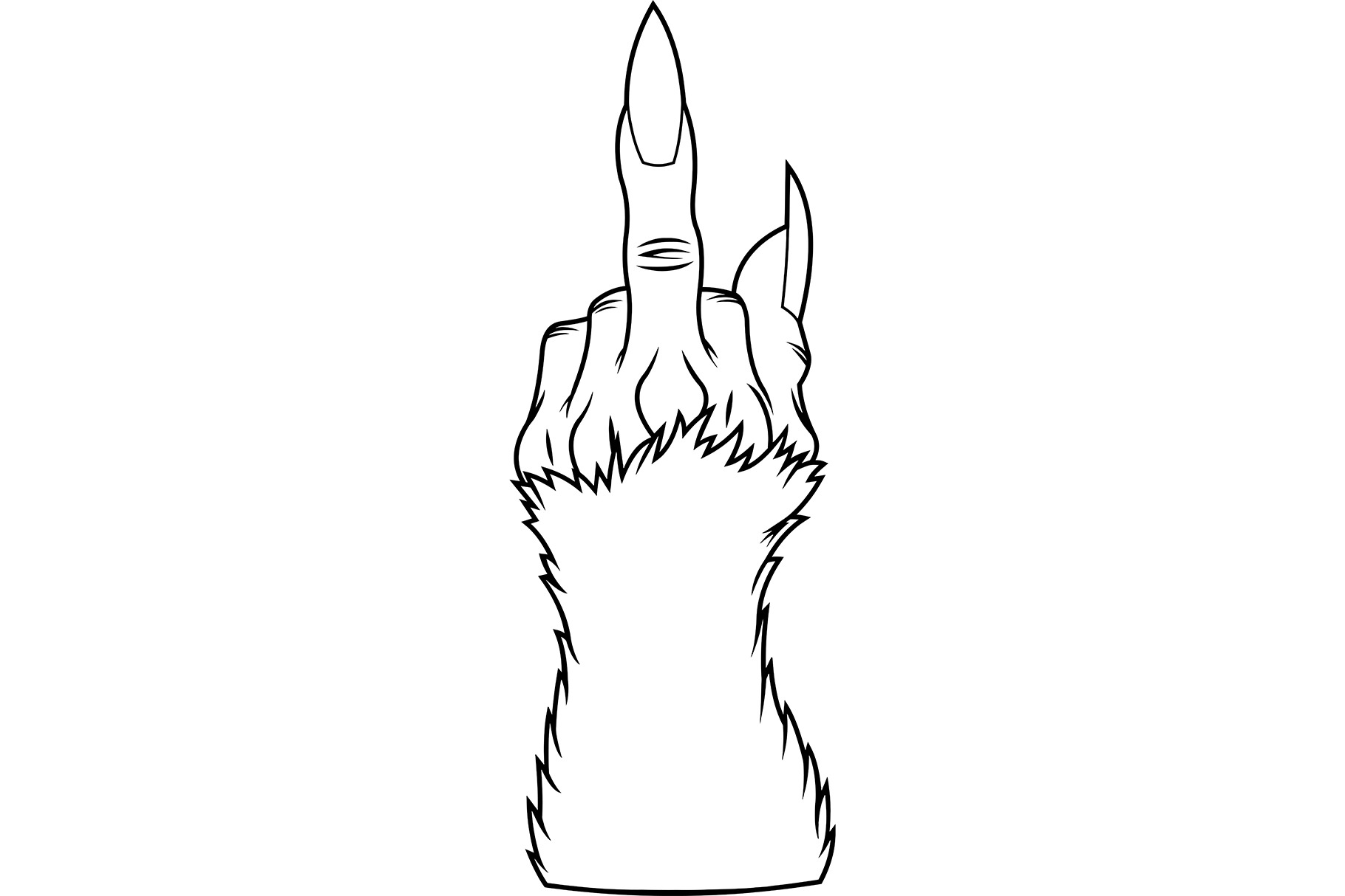 Outlined Werewolf Hand, an Animal Illustration by HitToon