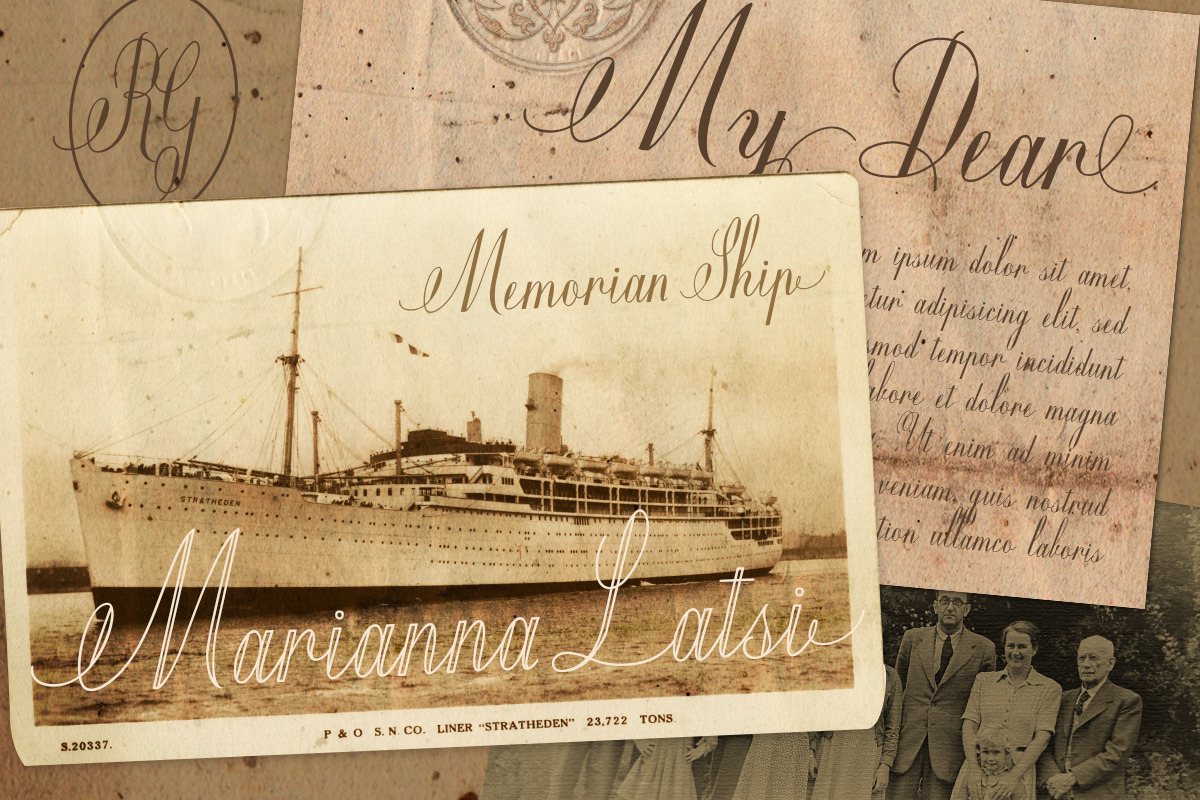 Mildistance - Old Script, a Script Font by Letterhend Studio (Photo 4 of 10)