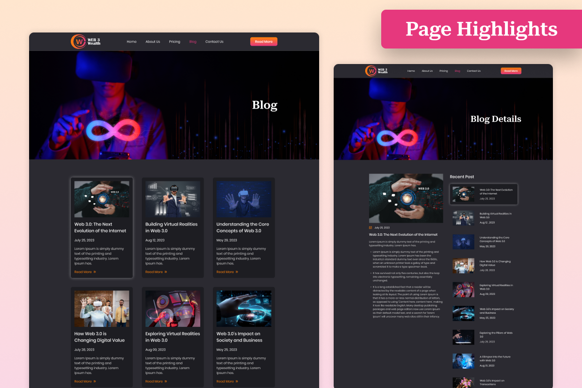 Web3 Wealth Web3 Development Website, an UI Kit Template by Uptechies (Photo 4 of 4)