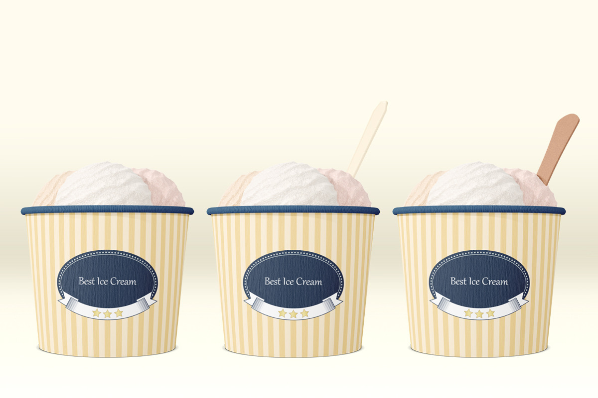 Ice cream cup mockup, a Cups & Container Mockup by NatalyaZelenova (Photo 5 of 5)