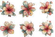Whimsical Summer Hibiscus Clipart, an Illustration by Designking (Thumbnail 2 of 10)