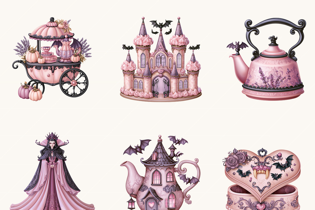 Halloween Tea Party Clipart Bundle, a Seasonal Illustration by BusyDaydesign (Photo 5 of 9)