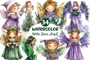 Winter Snow Angel Clipart, an Illustration by Dream Creation