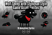 Wolf Sheep Game Asset Sprites, an Illustration by Heavtryq Design (Thumbnail 1 of 2)